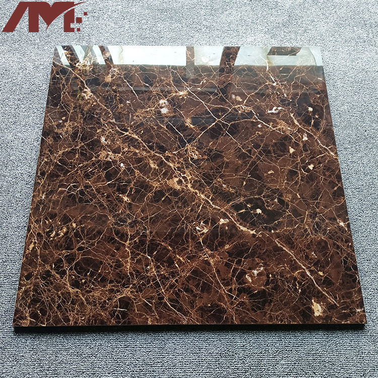 foshan indoor 600x600 glazed non slip brown marble porcelain floor tiles for stairs