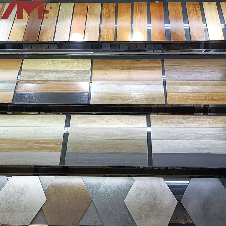 factory price polished wood look ceramic floor tiles