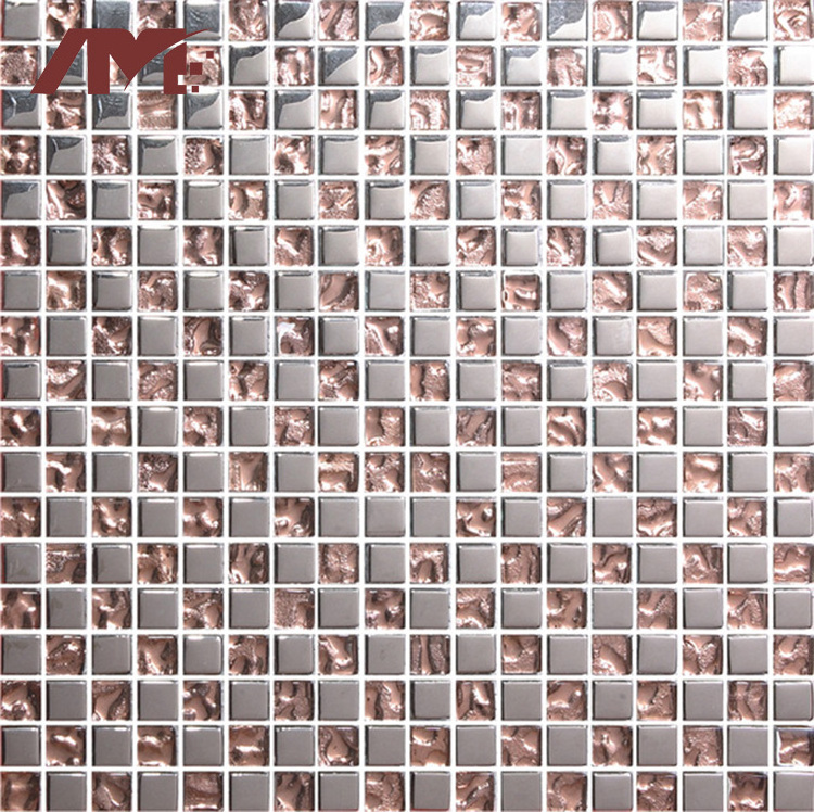 foshan factory indoor 300x300mm art floor pink gold mosaic wall tile