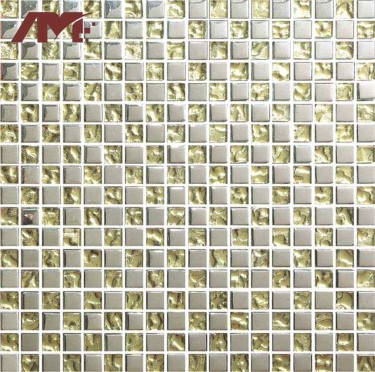 foshan factory indoor 300x300mm art floor pink gold mosaic wall tile