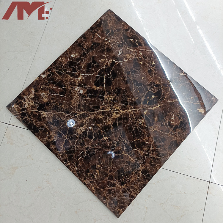 foshan indoor 600x600 glazed non slip brown marble porcelain floor tiles for stairs