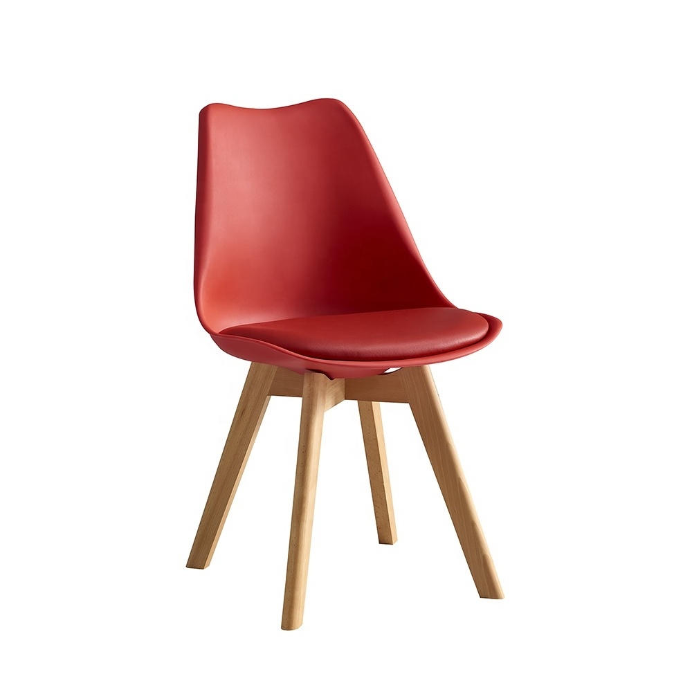 Commercial Furniture Plastic Chairs Wood Leg Chairs For Restaurant