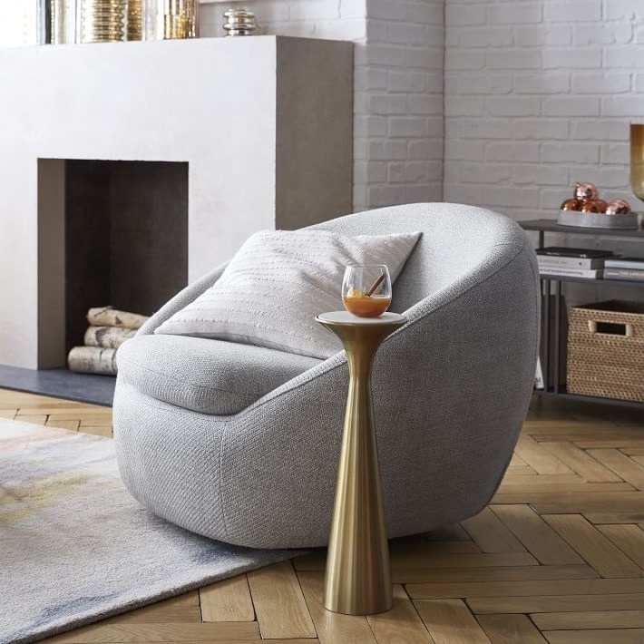 Living Room Lounge Chair Swivel Cozy Swivel Chair Round Arm Sofa Chair