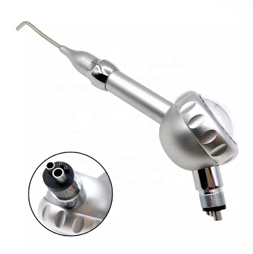 Durable 2-hole Dental Air Polisher Abrasion Sandblasting Teeth Polishing Gun Air Prophy Unit for Teeth Cleaning Whitening