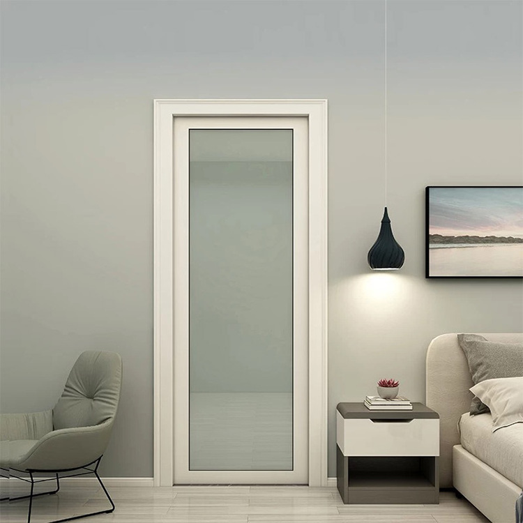 Modern interior aluminium frame toilet glass door swing bathroom door