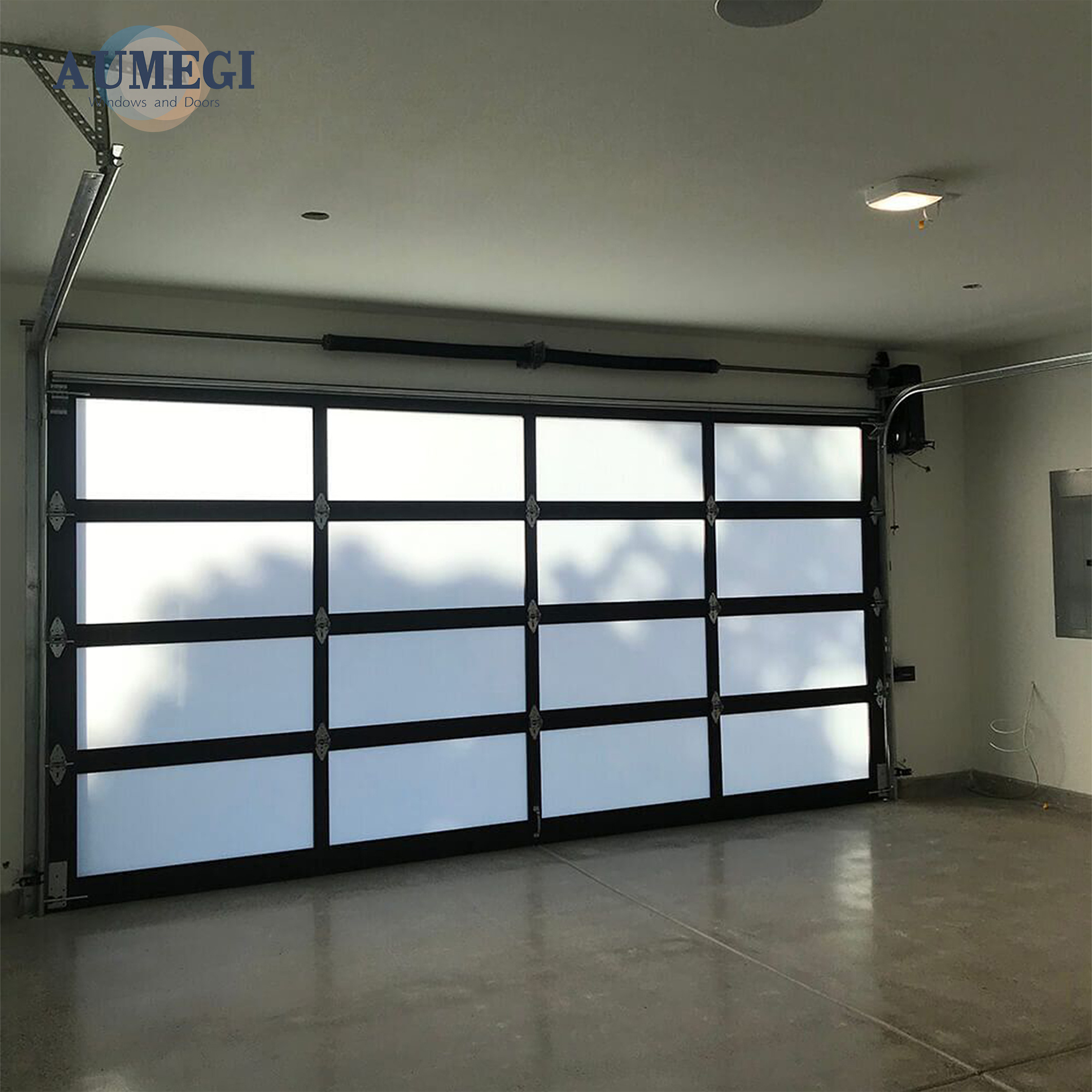 Aumegi Main Gate Entrance American Garage Door Aluminium Garage Double Door Swing Out Glass Garage Door