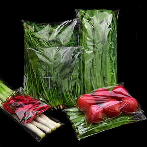 Customize High quality BOPP Cellophane clear lettuce bag with micro perforated holes vegetable packaging bag anti fog bag