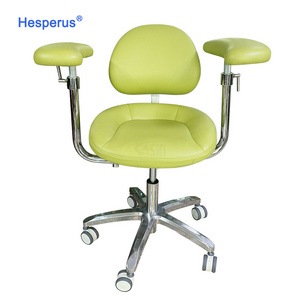 Dental Medical Ergonomic Saddle Stool Chair Fiber Leather Foot Control Operating Armrest Dental Chair