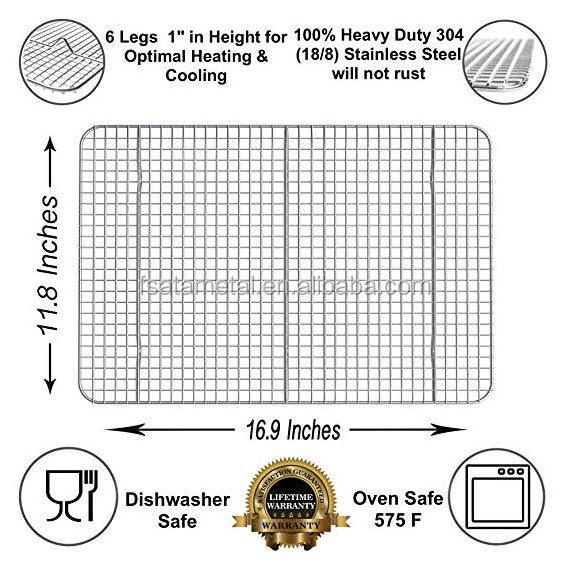 Safe Quality Non Stick Kitchen Cooling Rack Stainless Steel Barbecue Wire Baking Racks Grids