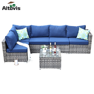 new design patio outdoor furniture sofa set large combination deep seat sofas for sunroom