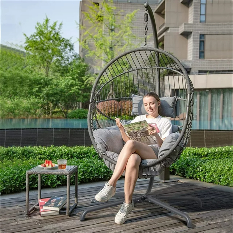 custom oversized cocoon-shaped hammock chair modern patio swing with thick cushion for outdoor indoor