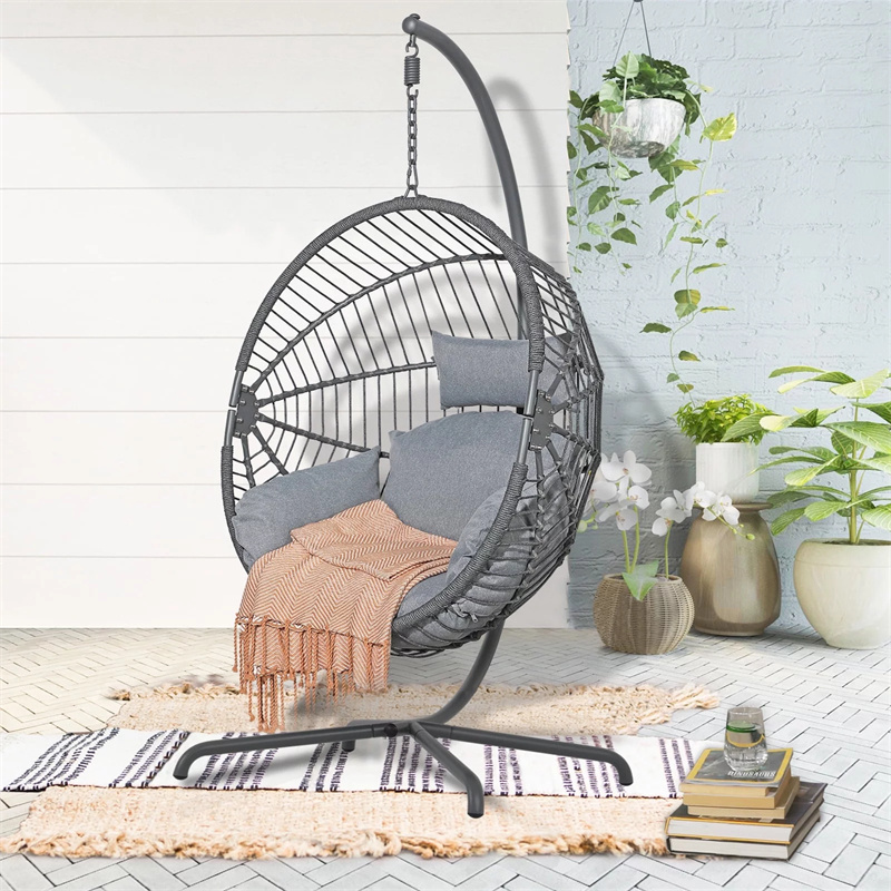 custom oversized cocoon-shaped hammock chair modern patio swing with thick cushion for outdoor indoor