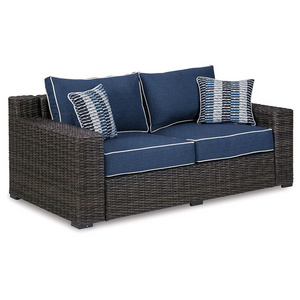 Custom classics wicker hotel garden sofa outdoor furniture loveseat with fade-resistant cushions