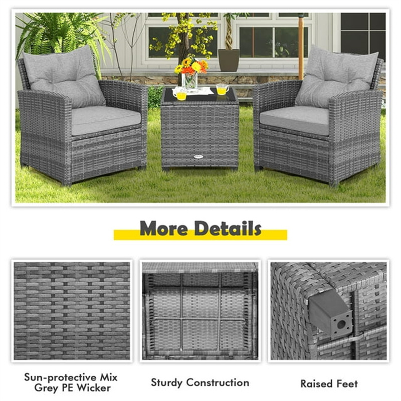 high-style outdoor wicker rattan 2-seaters conversation set patio outdoor cafe furniture for bistro