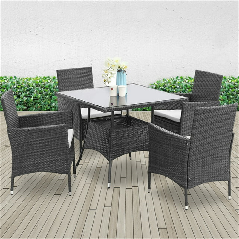 Casual outdoor sectional rattan sofa couch brown black grey PE wicker patio conversation sets