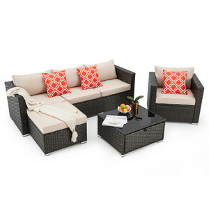 custom american style rattan patio lite grey sofa high quality outdoor furniture garden sets