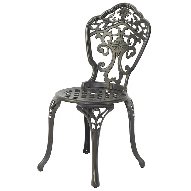 Small Dining Room Table Cafe Furniture 3 Seater Terrace Luxury Chairs Garden Cast Aluminum Round Dining Table Set