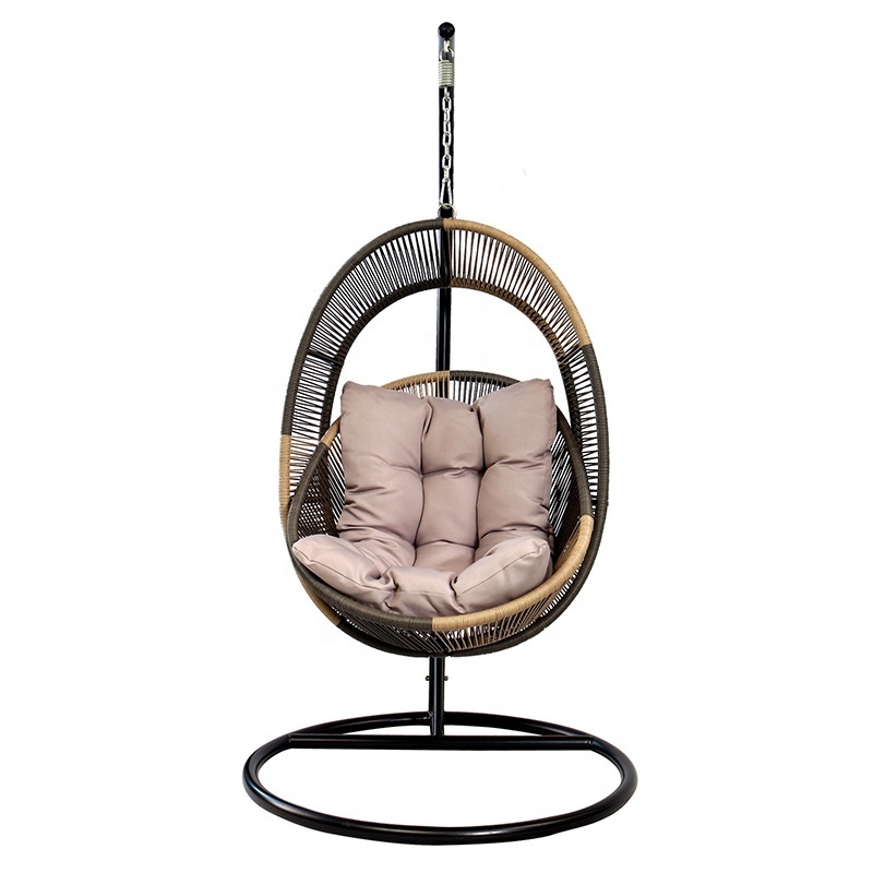 Modern Portable Wicker Garden Patio Furniture Outdoor Porch Rattan Swing Hanging Egg Chair with Stand