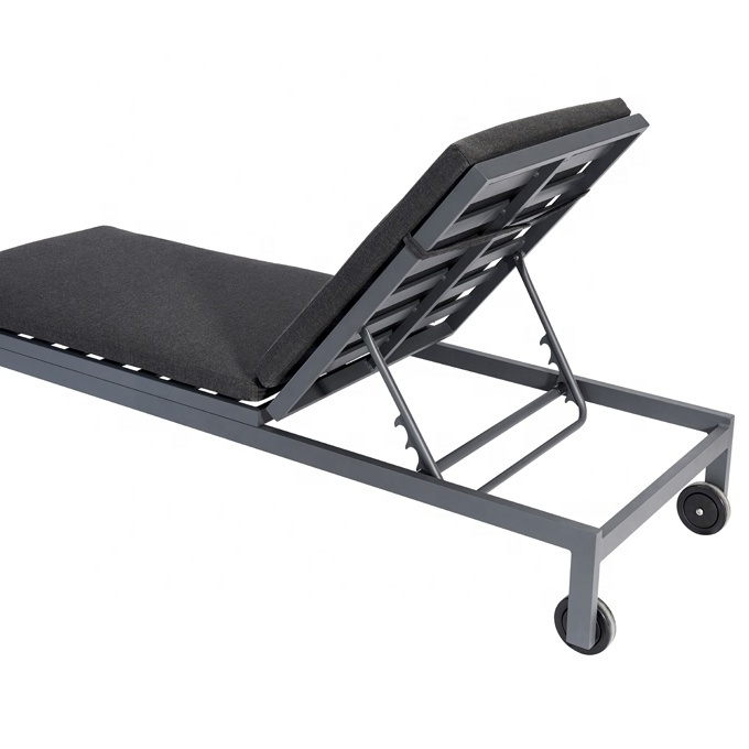 Luxury Garden Patio Sunbed Furniture Outdoor Pool Aluminum Sun Loungers Chairs and Lounges with Wheels