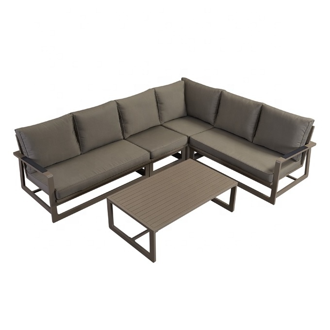 Factory Wholesale Patio Sets Aluminium Garden Sofas Furniture Waterproof Set Sectional Modern Lounge Outdoor Lazy Sofa