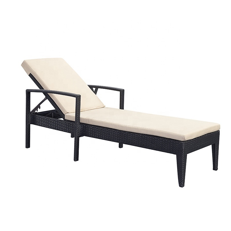 Outdoor Luxury Wicker Beach Seat Lounger Patio Daybed Furniture Hotel Swimming Pool Sunbed Garden Aluminum Chaises Lounge Chair