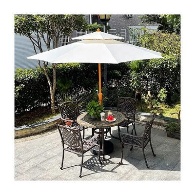 Outdoor Chinese Beach Garden Sun Shade Stone Umbrella Patio Furniture Aluminum Restaurant Large Size Waterproof Parasol