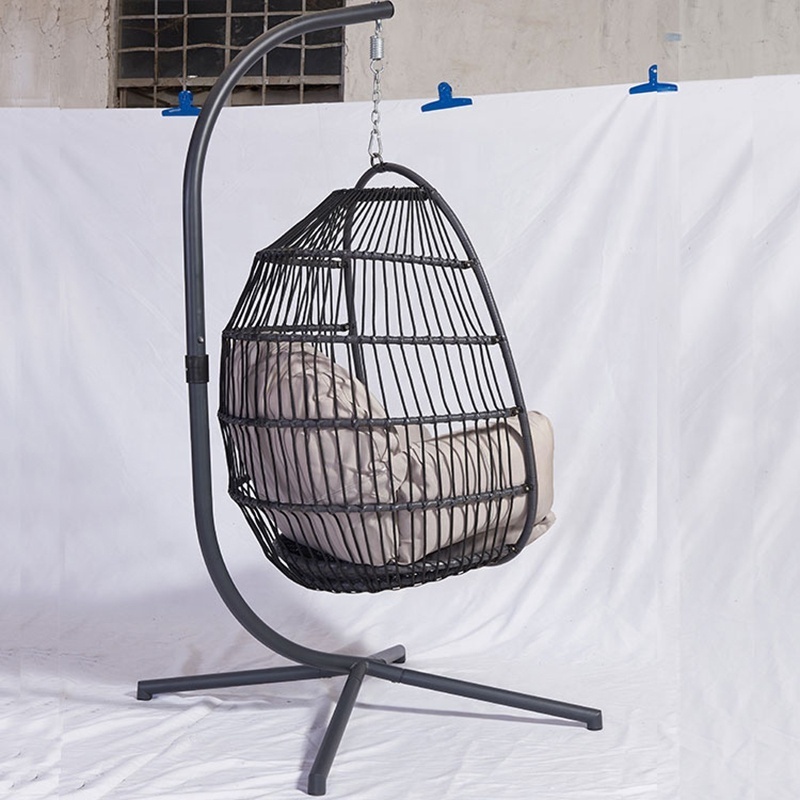 Living Room Wicker Adults Hammock Chair Outdoor Balcony Garden Rattan Metal Patio Nest Hanging Swing Chair Stand