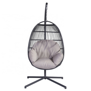 Living Room Wicker Adults Hammock Chair Outdoor Balcony Garden Rattan Metal Patio Nest Hanging Swing Chair Stand