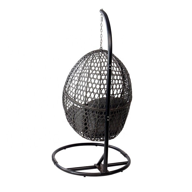 KD Design Foldable Modern Wicker Patio Balcony Furniture Outdoor Garden PE Rattan Egg Swing Hanging Seat Chair