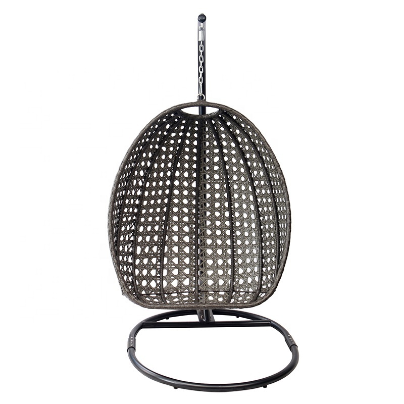 Egg Shape Patio Wicker Furniture Outdoor Garden Rattan Hanging Basket Rocking Swing Chair