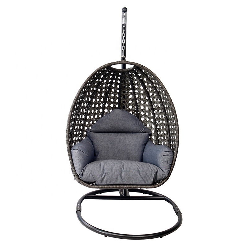 Egg Shape Patio Wicker Furniture Outdoor Garden Rattan Hanging Basket Rocking Swing Chair