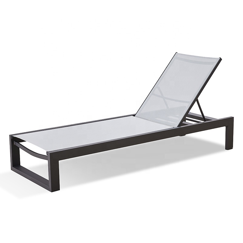 Breathable Modern Swimming Pool Chaise Lounge Chair Outdoor Garden Aluminum Sun Lounger