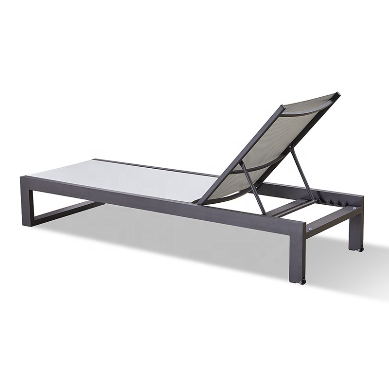 Breathable Modern Swimming Pool Chaise Lounge Chair Outdoor Garden Aluminum Sun Lounger