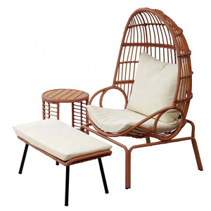 Unique KD Design Garden Backyard Furniture Outdoor Patio Rattan Leisure Egg Chair Set