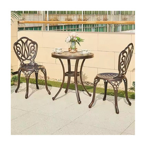 Classic Casting Aluminum Furniture Set Outdoor Patio Coffee Table and Chairs for 2