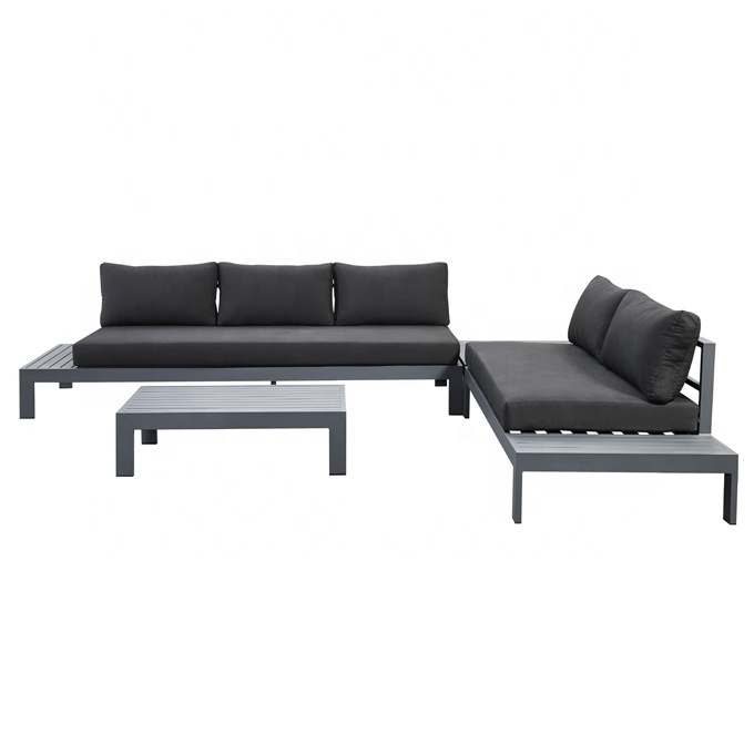 Modern Luxury All Weather Outdoor Aluminium Modular Garden Lounge Corner Sofa Couch Set