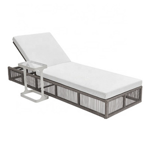 Modern Luxury Patio Garden Sunbed Chaise Lounger Furniture Outdoor Aluminum Rope Pool Lounge Chairs for Outside