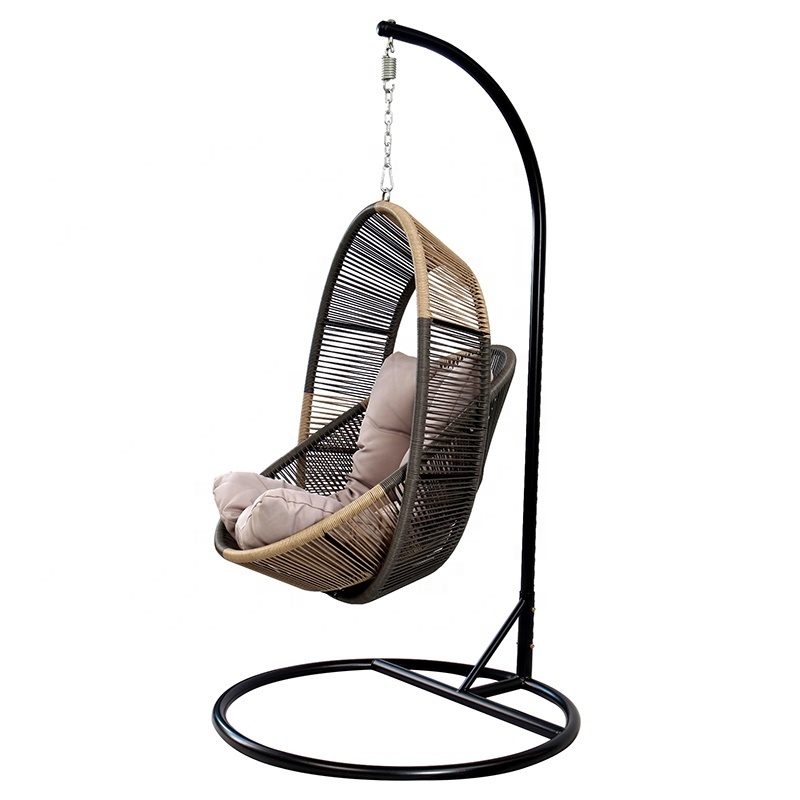 Modern Portable Wicker Garden Patio Furniture Outdoor Porch Rattan Swing Hanging Egg Chair with Stand