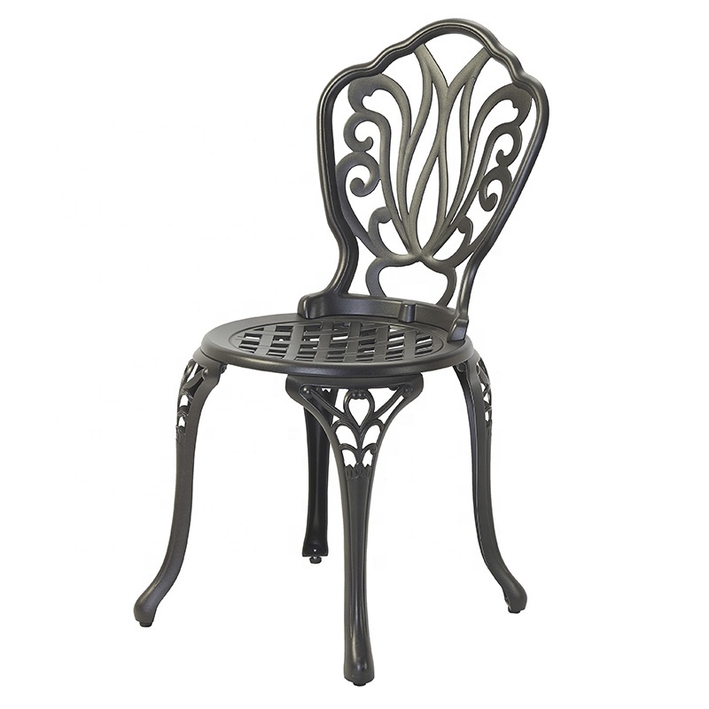 Small Dining Room Table Cafe Furniture 3 Seater Terrace Luxury Chairs Garden Cast Aluminum Round Dining Table Set