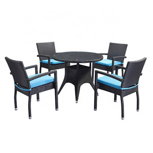 Modern Patio Wicker Furniture Outdoor Garden Aluminum Rattan Dining Table Chairs Set