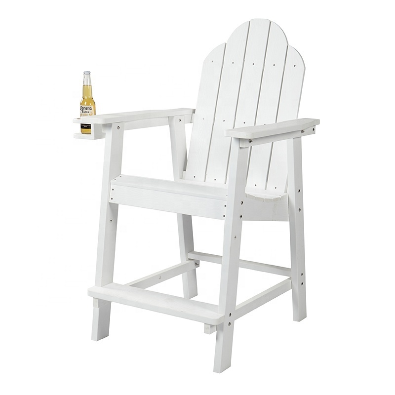 Modern Best White Bistro Stools Furniture Outdoor Garden Swimming Pool Plastic Wood High Adirondack Bar Chair