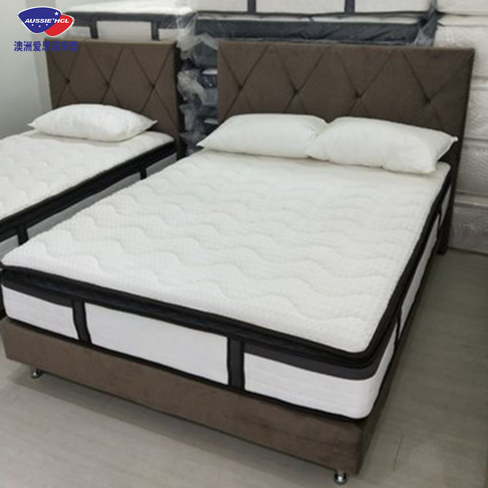 Sleepwell fireproof double pillow top king size super soft foam sponge compressed pocket spring use hotel mattress