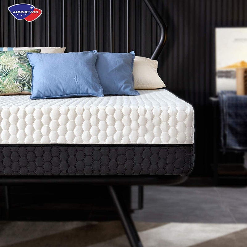 Flippable soft king full size sponge mattress in a box factory price firm high density swirl gel memory rebonded foam mattress