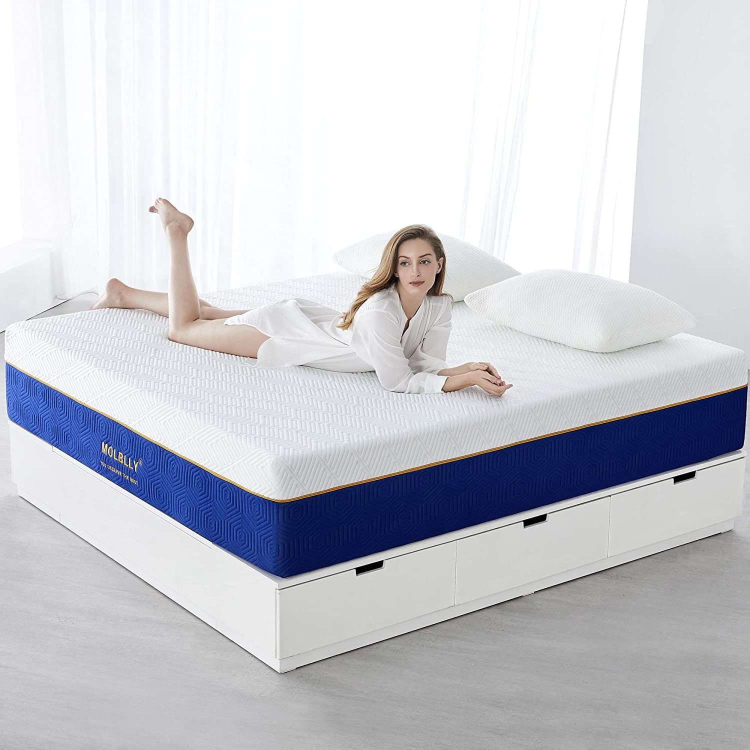 AUSSIE king full size sponge in a box price hybrid latex medium firm high density swirl gel memory rebonded foam mattress