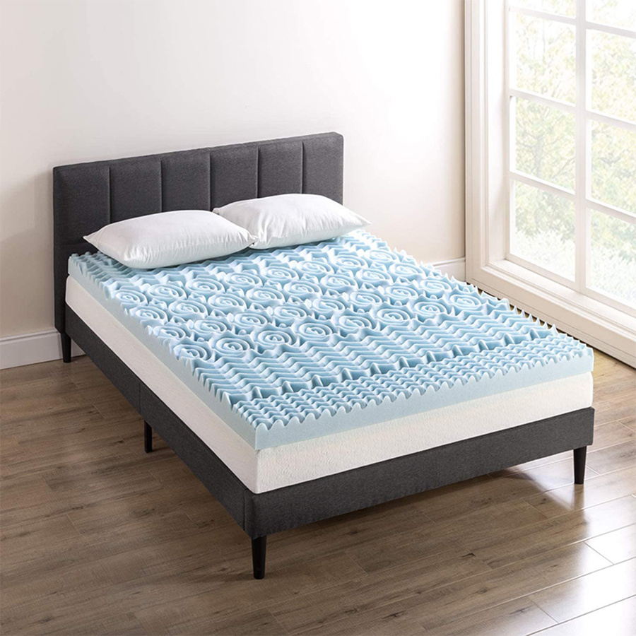 4 Inch Twin Gel Memory Foam Mattress Topper & Copper Foam Topper Side Design Cooling Bed Topper