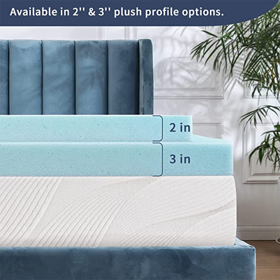 4 Inch Twin Gel Memory Foam Mattress Topper & Copper Foam Topper Side Design Cooling Bed Topper