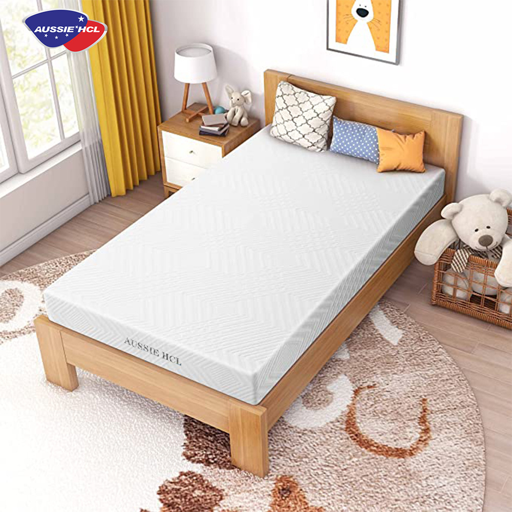 Twin Size Customized Size Gel Foam Natural Latex in a Box Mattresses, Breathable Removable Quilted Cover,  White Color Mattress