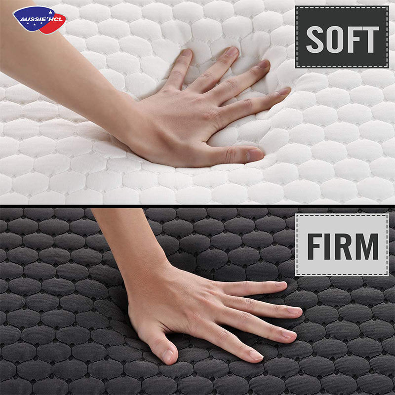 Flippable soft king full size sponge mattress in a box factory price firm high density swirl gel memory rebonded foam mattress