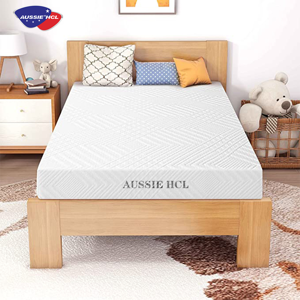 Twin Size Customized Size Gel Foam Natural Latex in a Box Mattresses, Breathable Removable Quilted Cover,  White Color Mattress