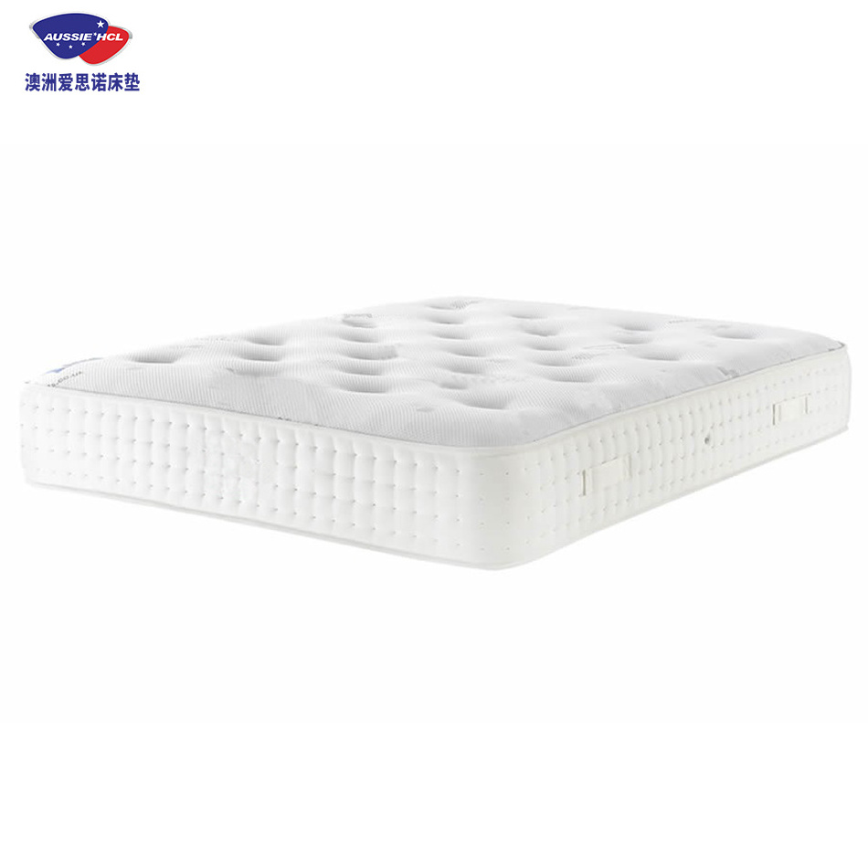 Sleepwell fireproof double pillow top king size super soft foam sponge compressed pocket spring use hotel mattress